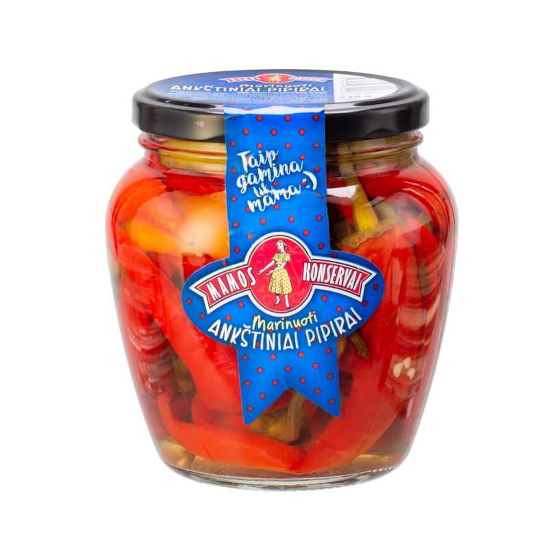 Marinuoti ankštiniai pipirai  Mamos konservai  530g