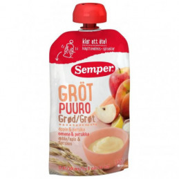 Košė  ryžių ir avižų  Semper  nuo 6mėn., 120g su obuoliais ir persikais, kūdikiams