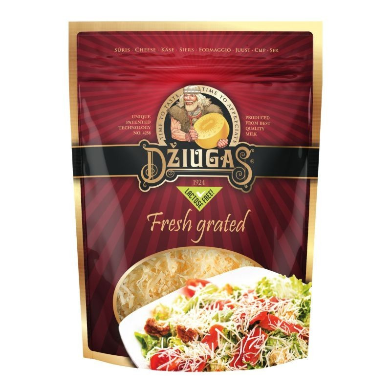 Sūris  Džiugas  40% rieb. 100g  tarkuotas