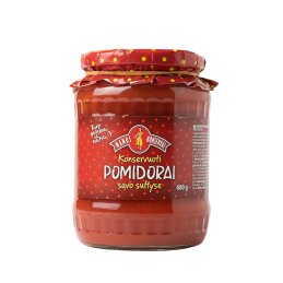Konservuoti pomidorai savo sultyse  Mamos konservai  680g