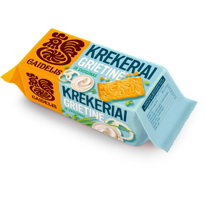 Krekeriai   GAIDELIS, 72g  grietinės ir svogūno skonio