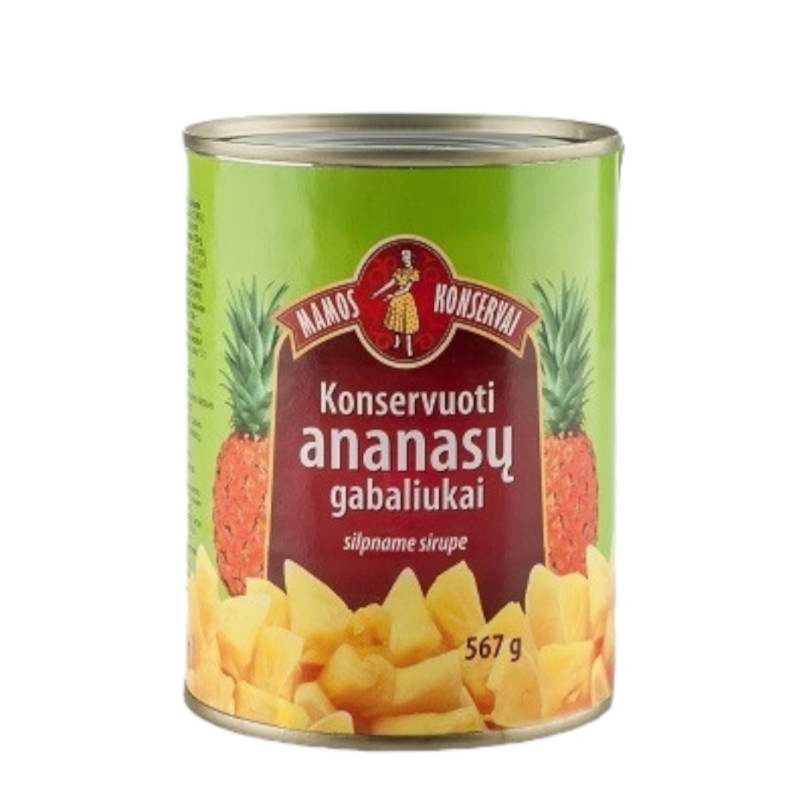 Konservuoti ananasų gabaliukai Mamos konservai  567g