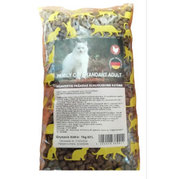 Visavertis pašaras suaugusioms katėms  Family 1kg su paukštiena ir daržovėmis