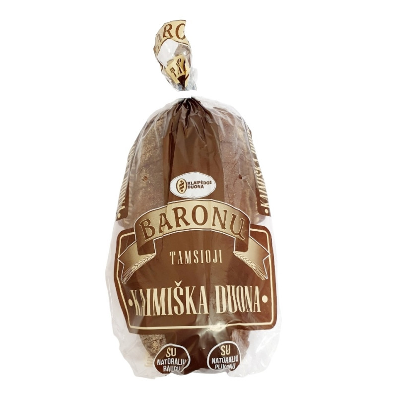 Duona BARONŲ kaimiška tamsioji, raikyta 0.8kg/Klaipėdos duona