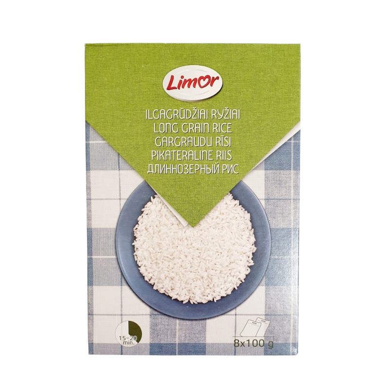 Ryžiai ilgagrūdžiai LIMOR 8x100g