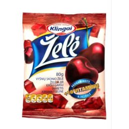 Želė vyšnių skonio 80g +10 vitaminų /Klingai