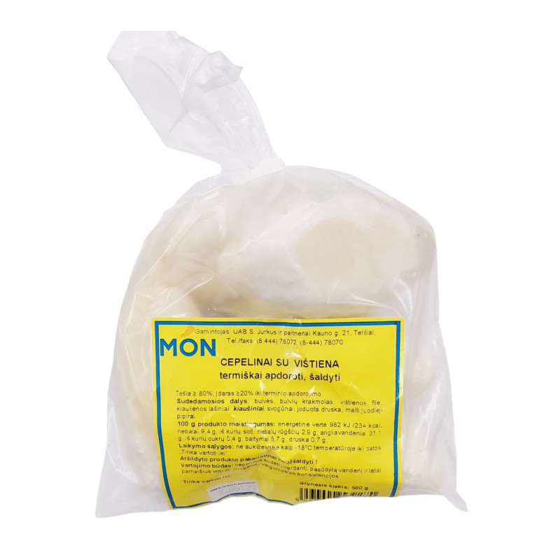 Virtų bulvių cepelinai su vištiena 500g