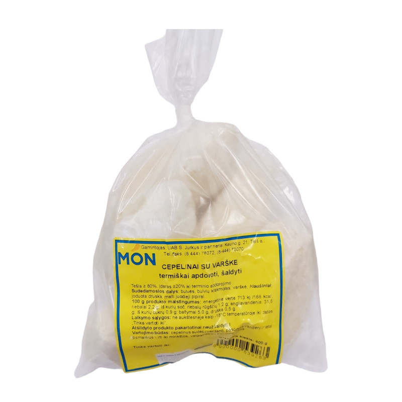 Virtų bulvių cepelinai su varške 500g