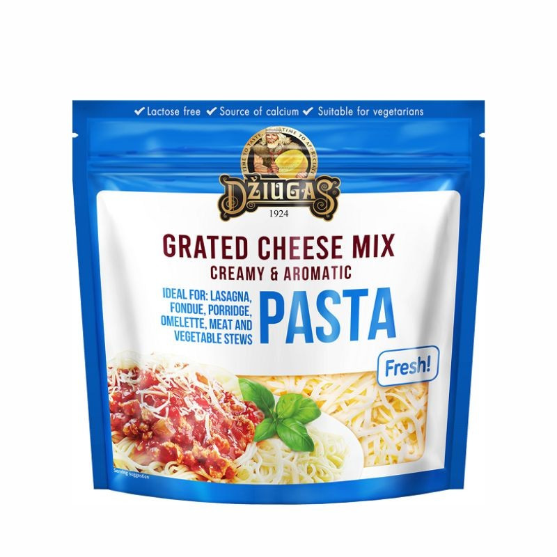 Tarkuotas sūris  Džiugas  makaronams, 42% rieb. 200g