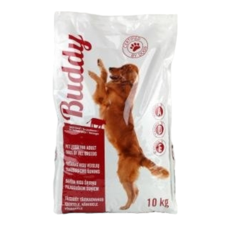Visavertis visų veislių suaugusių šunų pašaras Buddy su jautiena 10kg