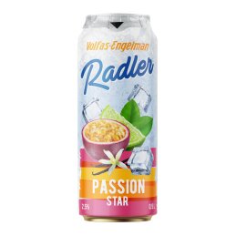 Gazuotas alaus kokteilis  Radler  pasiflorų skonio su žaliųjų citrinų sultimis (2.5%), 500 ml