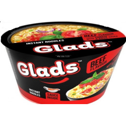 Greitai paruošiami makaronai  Glads  85g jautienos sk. su pomidorų ir bazilikų padažų