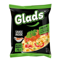 Greitai paruošiami makaronai  Glads  75g vištienos skonio  su  Salsa  padažu