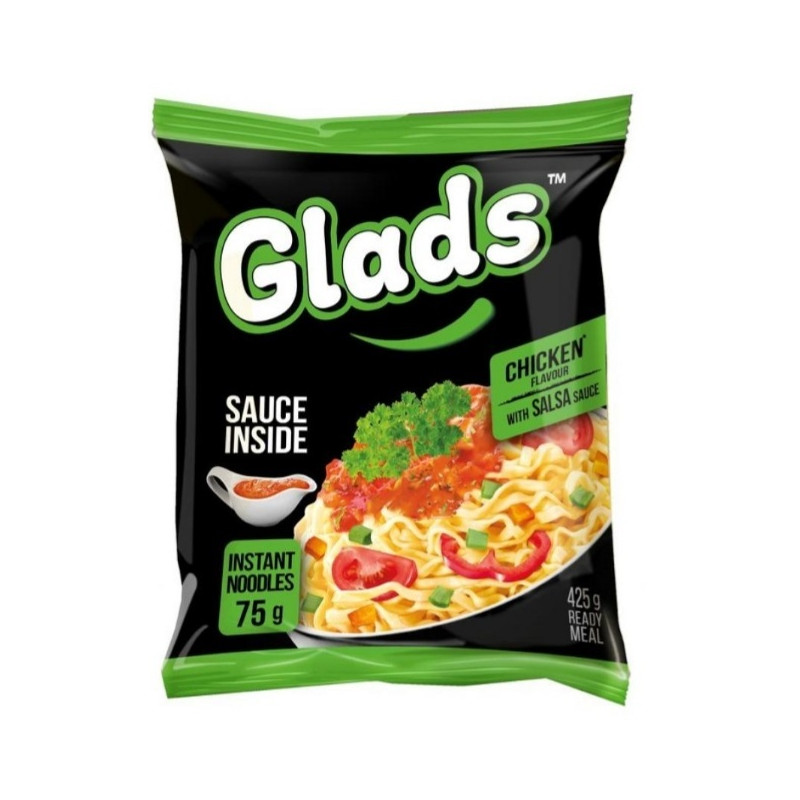 Greitai paruošiami makaronai  Glads  75g vištienos skonio  su  Salsa  padažu