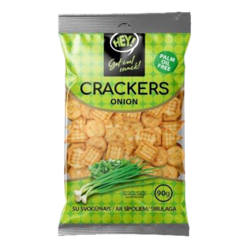 Kvietiniai krekeriai  HEY  su svogūnais, 90g