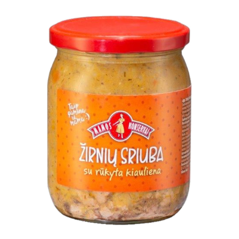 Žirnių sriuba su rūkyta kiauliena  Mamos konservai, 500g