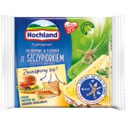 Lydytas sūris  Hochland  130g su laiškiniais česnakais, rieb.17%