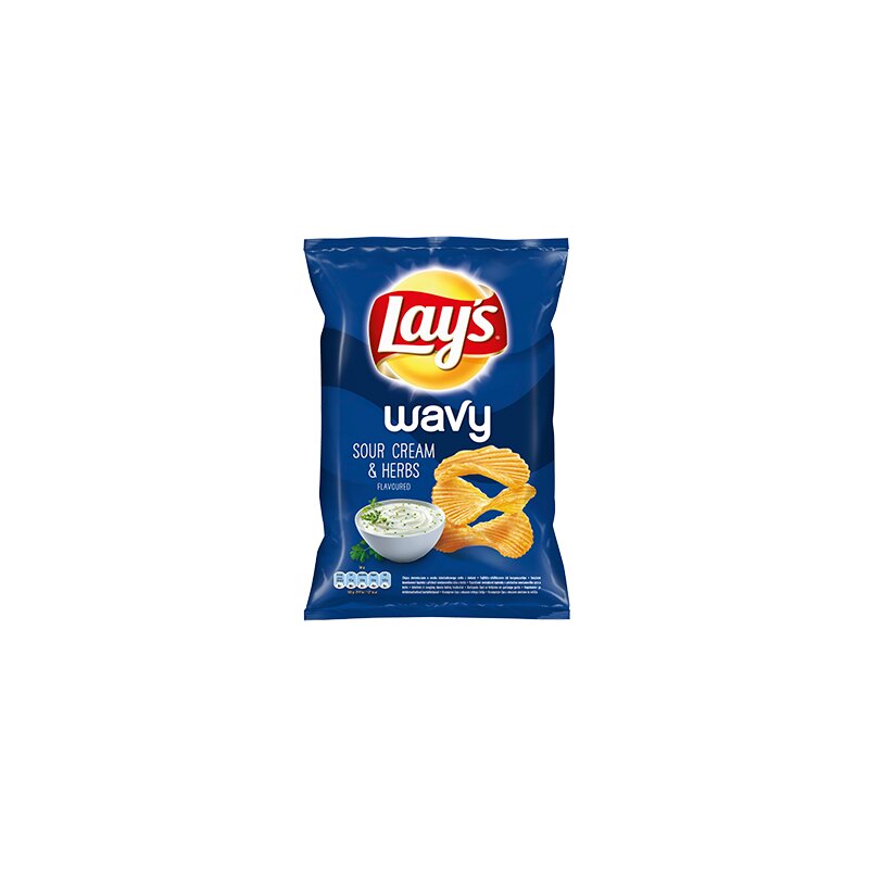 Bulvių traškučiai  Lays  Wavy grietinės ir prieskoninių žolelių skonio,120g