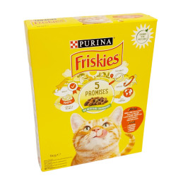 Katėm Friskies jautiena-vištiena-daržovėmis, 1kg sausas