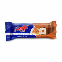 Glaistytas varškės sūrelis MAGIJA ,40g su karamelės įdaru ir riešutais