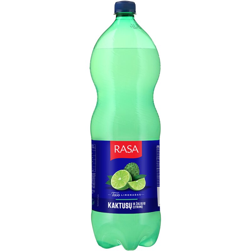Gazuotas gėrimas Rasa 2l kaktusų ir žaliųjų citrinų skonio