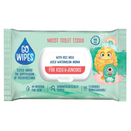 Drėgnas tualetinis popierius  GOWIPES  for kids&juniors 44vnt