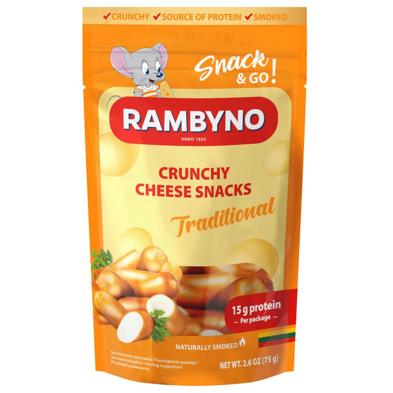 Lydytas sūrio užkandis "Rambyno" 75g, 45% rieb.s.m.
