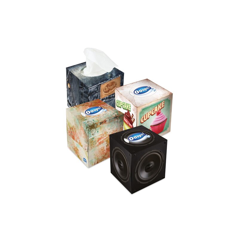 Vienkartinės nosinaitės  Ooops! Cube Box 3sluoksnių