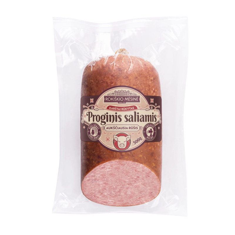 Karštai rūkyta dešra''Proginis saliamis'' 500g