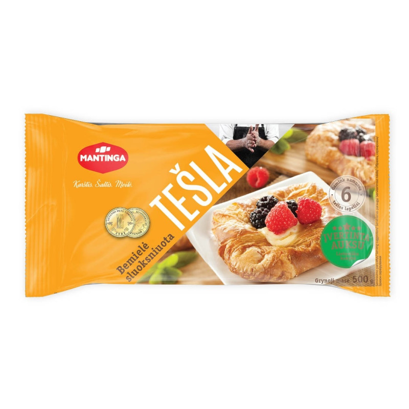 Bemielė šaldyta sluoksniuota tešla lapeliais, 500g