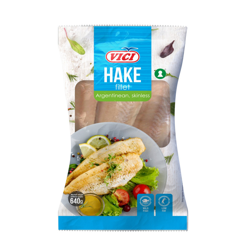 Argentininių jūrinių lydekų filė, be odos (šaldytos) 640g