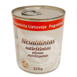 Nesaldintas sutirštintas pienas, 320g
