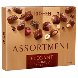 Pieninio šokolado saldainių su įdarais rinkinys   Roshen Assortment Elegant , 145g