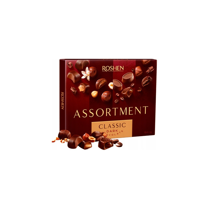 Šokoladinių saldainių su įdarais rinkinys  Roshen Assortment  154g