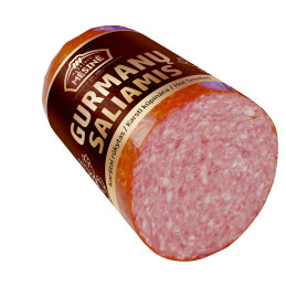 Karštai rūkytas GURMANŲ saliamis, 600g / Mažeikių mėsinė