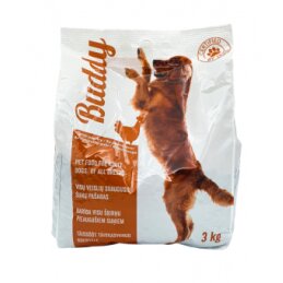 Visavertis visų veislių suaugusių šunų pašaras BUDDY su paukštiena, 3kg