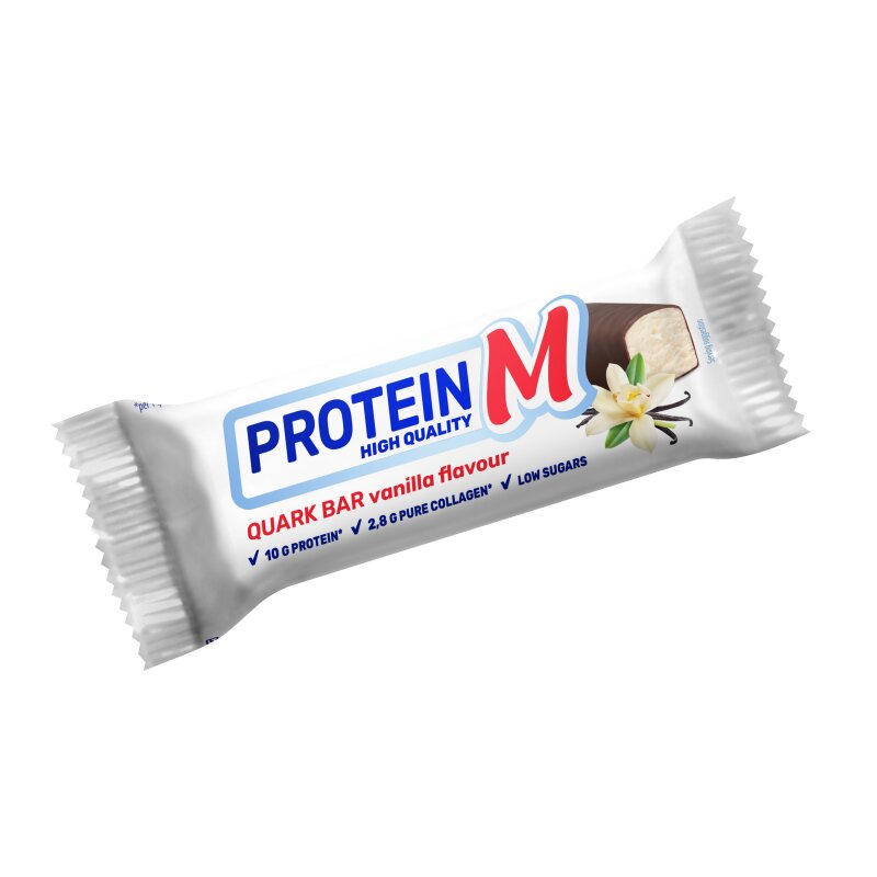 Glaistytas varškės sūrelis Protein M 40g su kalogenu,vanilės skonio