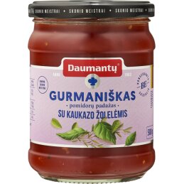 Pomidorų padažas Daumantų GURMANIŠKAS su kaukazo žolelėmis 500g
