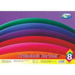 Spalvotas kartonas A4, 8 lapai