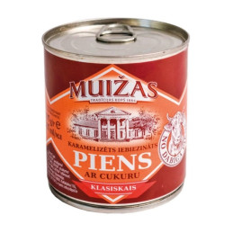 Karamelizuotas sutirštintas pieno gaminys  Muižas  su cukrum 397g