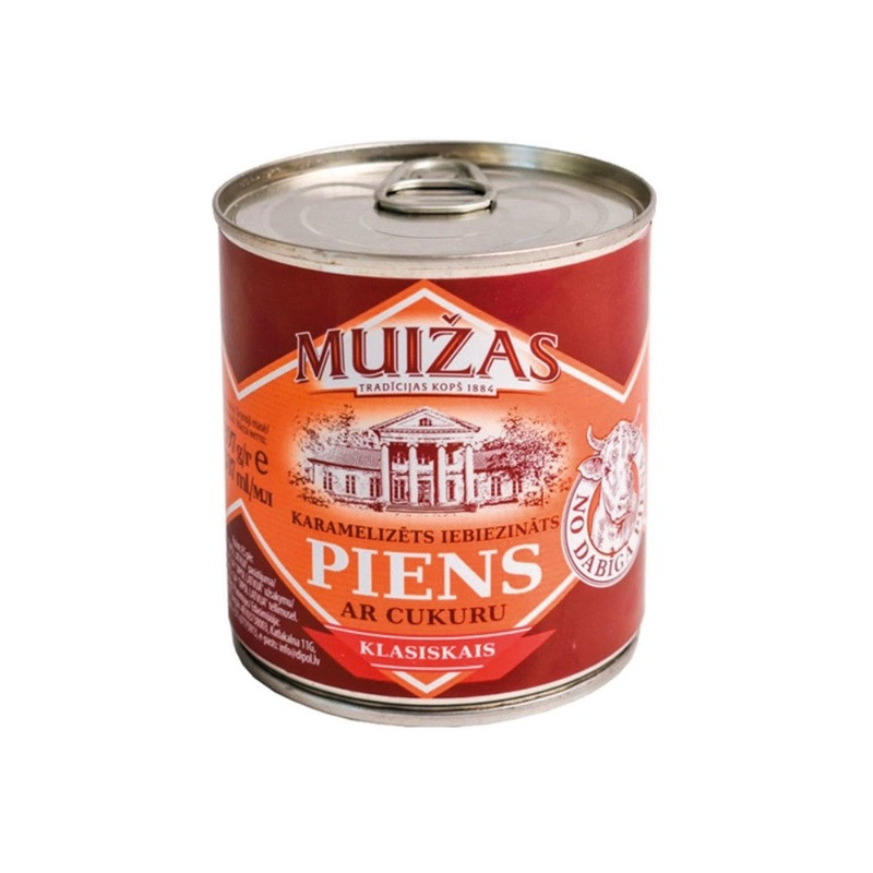 Karamelizuotas sutirštintas pieno gaminys  Muižas  su cukrum 397g