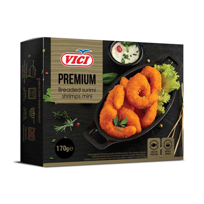 Mažosios krevetės džiūvėsėliuose iš surimio, sušaldytos 170g