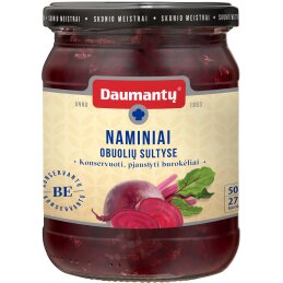 Konservuoti burokėliai  Naminiai Daumantų  obuolių sultyse, pjaustyti500g/275g