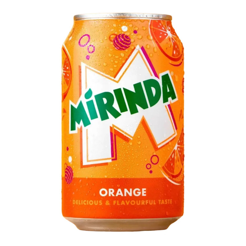 Gazuotas gėrimas Mirinda 330 ml apelsinų skonio