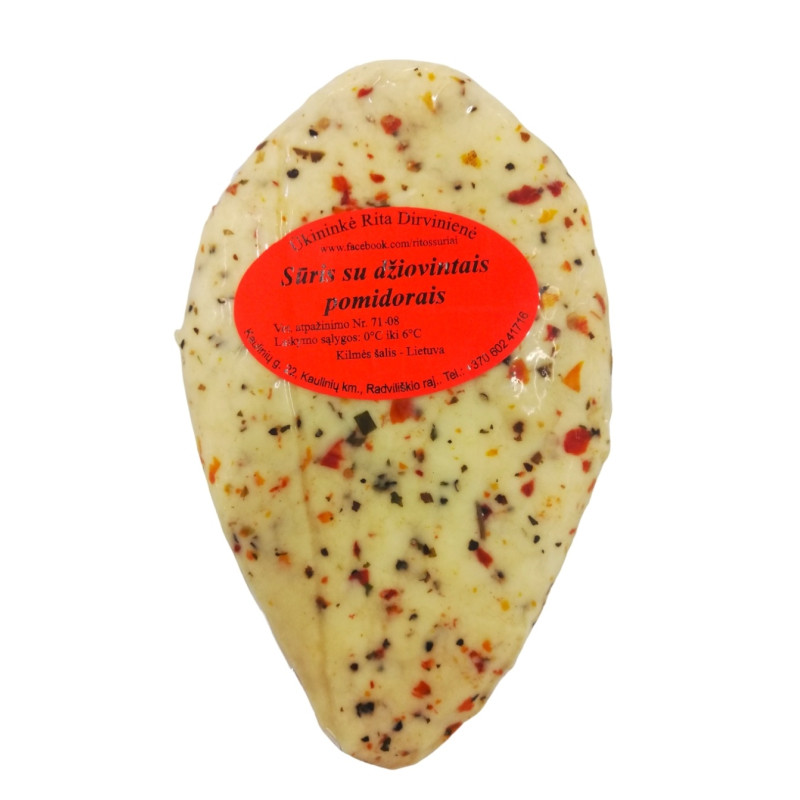 Sūris su džiovintais pomidorais, 300g / Ūkininkė Rita Dirvinienė