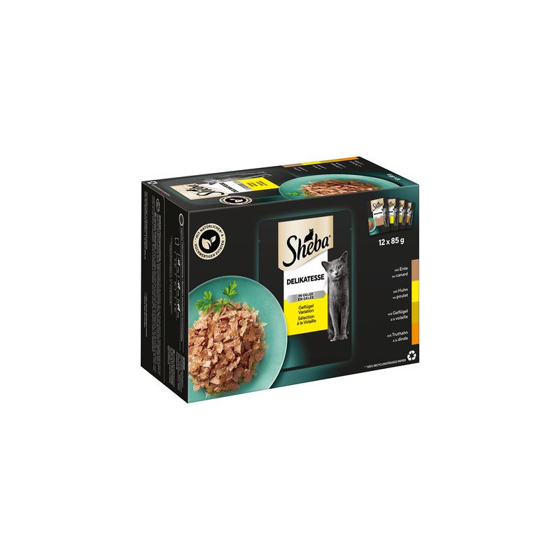 Ėdalas suaugusioms katėms  SHEBA  12X85g paukštienos rinkinys
