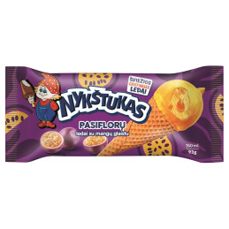 Ledai grietin. Nykštukas  150ml su pasifloromis ir mangų glaistu vafliniame ragelyje