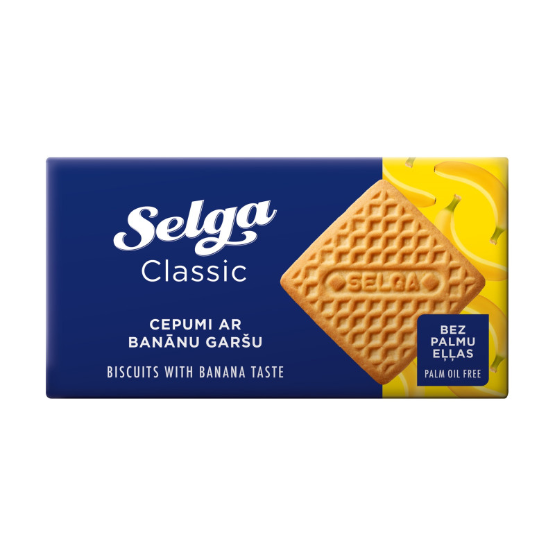 Sausainiai SELGA bananų skonio 180g
