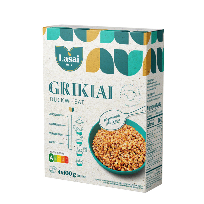 Grikių kruopos  Lašai ūkis  4*100g