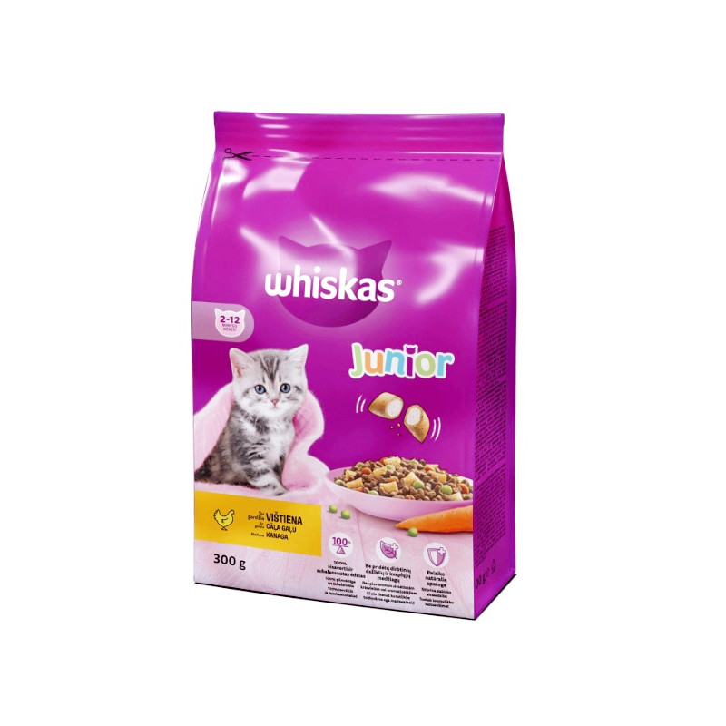 Sausas ėdalas katėms Whiskas Junior  300g su vištiena